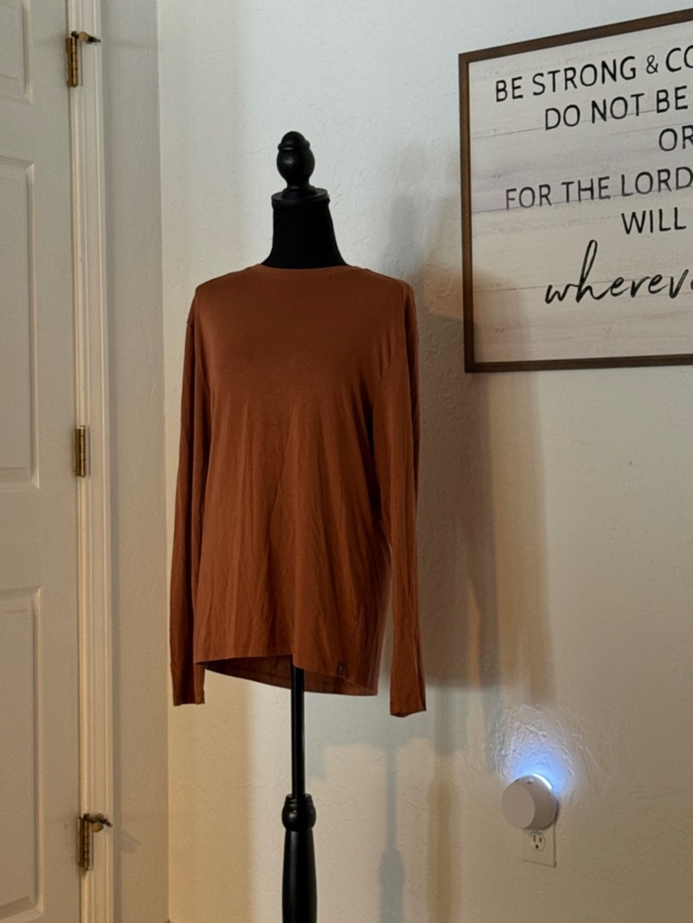 Free Fly Apparel Long-Sleeve Crew Tee in Rust